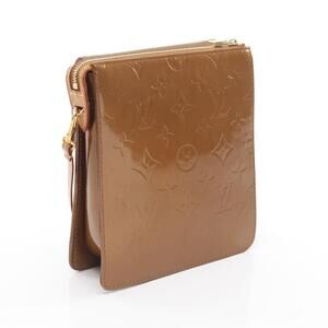 Louis Vuitton Leather Shoulder Bag Vernis Monogram Brown Motto